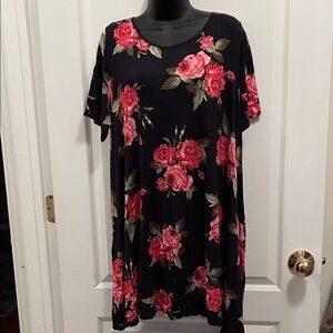 Floral Black and Pink Dress